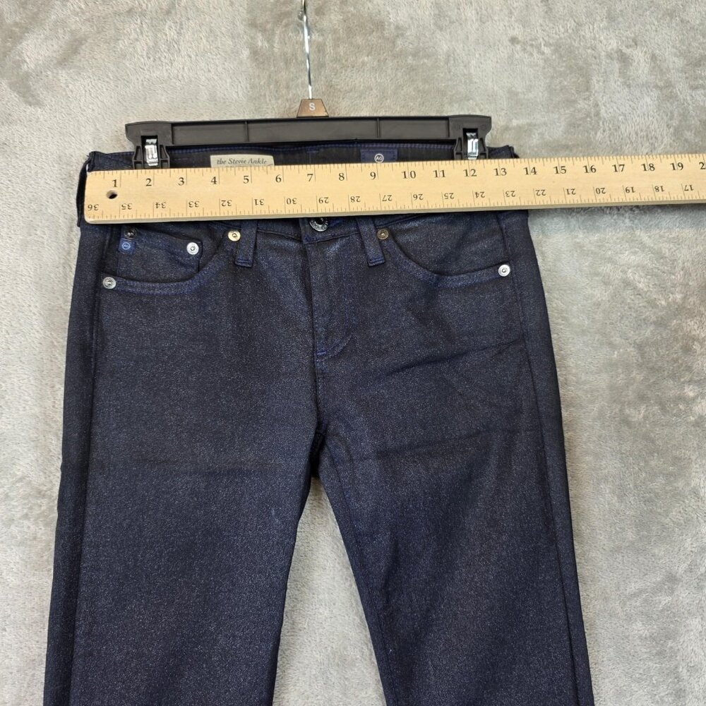 AG Adriano Goldschmied Jeans Womens 26R Blue Coated Stevie Ankle Slim Straight - Picture 4 of 15